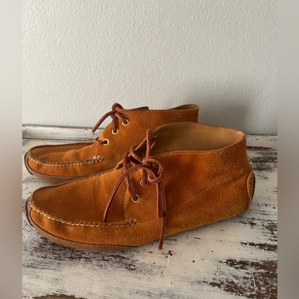 Cole Haan Chukka Camel Suede Boots Men 9.5M Comfort C13104 Preppy Driver Shoes - Picture 6 of 9